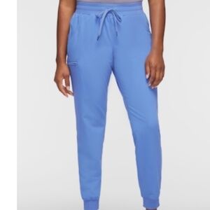 Used Jaanuu Women's 5-Pocket Classic scrub jogger size petite xs ceil blue